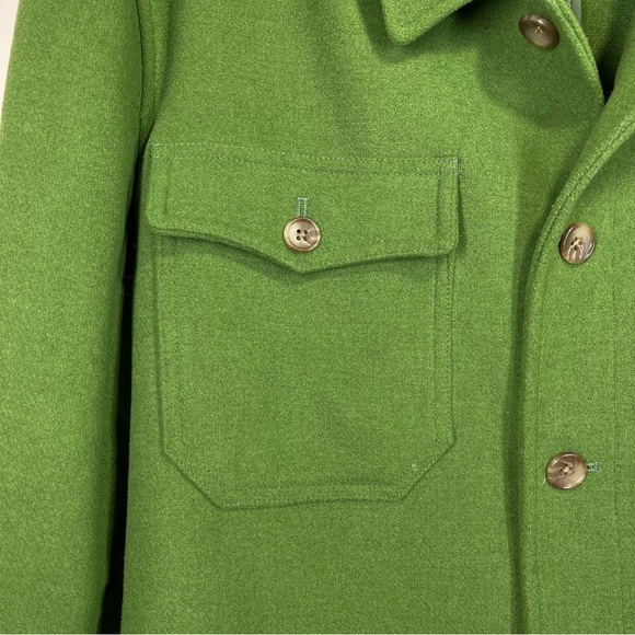 ASOS Women’s Wool Blend Long Sleeve Button Down Pea Coat Size XL Green - Picture 7 of 15